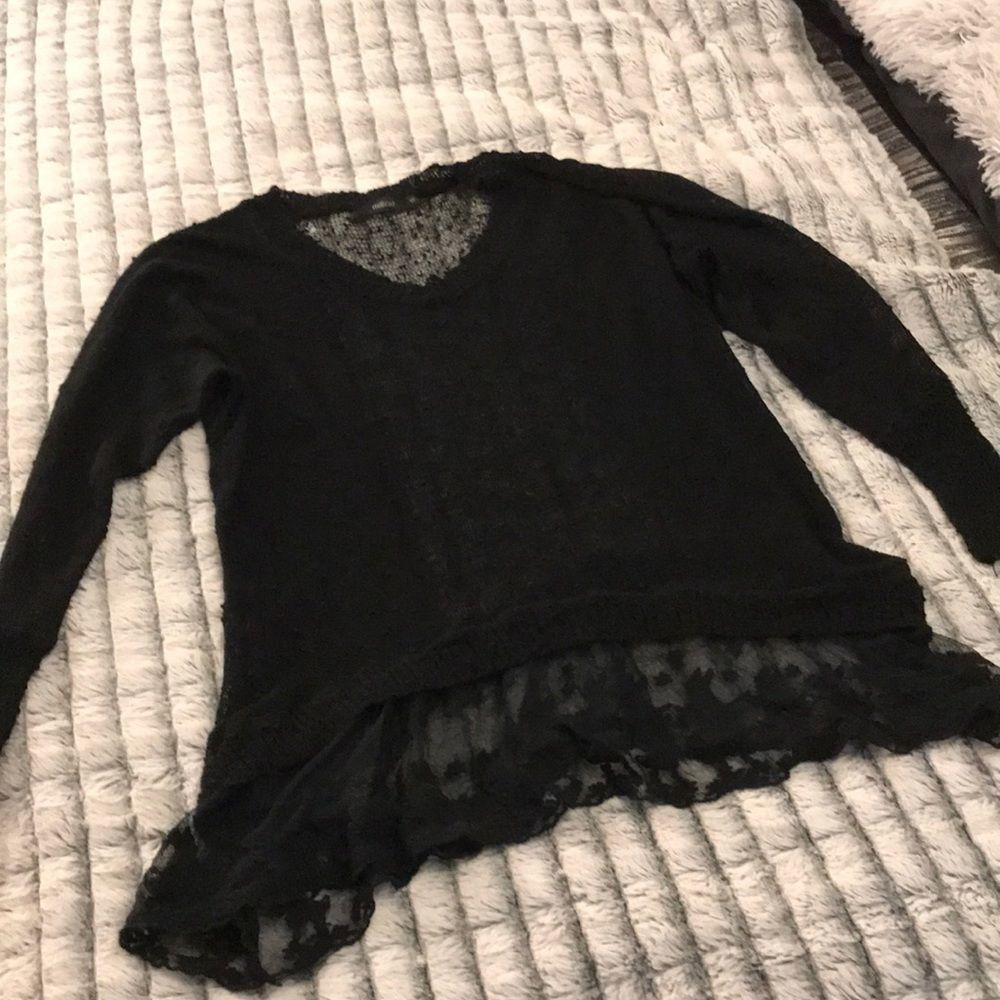 Cute sheer sweater with lace detail